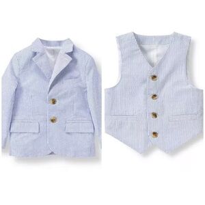 Janie and Jack boys Seersucker dress Blazer and vest